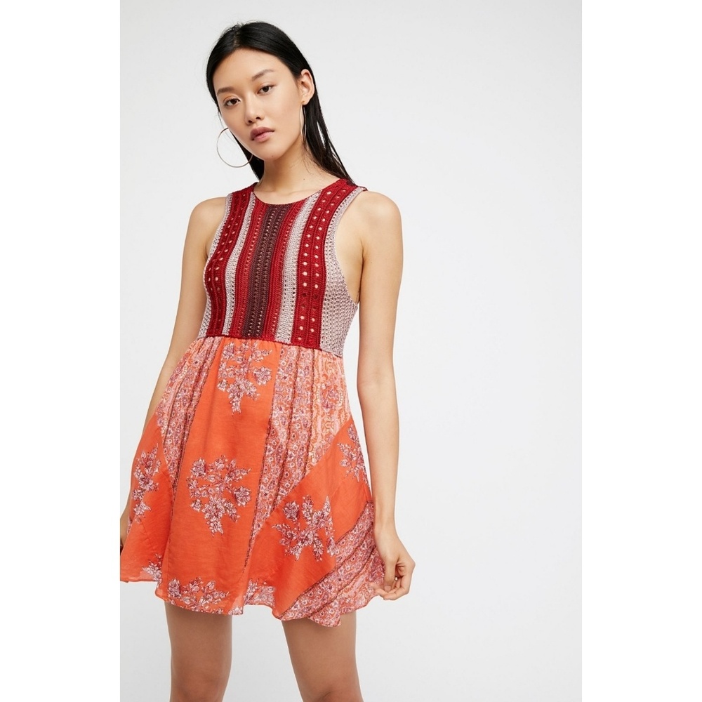 NWT 🧡 Free People Boho Crochet Top Katie Dress
